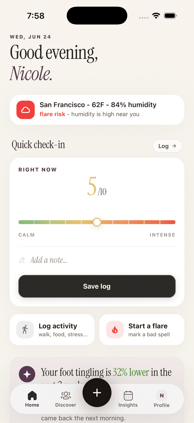 On My Nerves app home screen